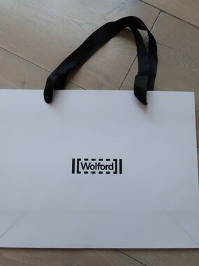 Wolford Medium Shopping Bag – Black & White Luxury Boutique Packaging